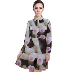 Sea Anemone Long Sleeve Chiffon Shirt Dress by TheLazyPineapple