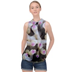 Sea Anemone High Neck Satin Top by TheLazyPineapple