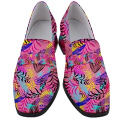 Flowers 50 Women s Chunky Heel Loafers by ArtworkByPatrick