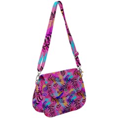 Flowers 50 Saddle Handbag