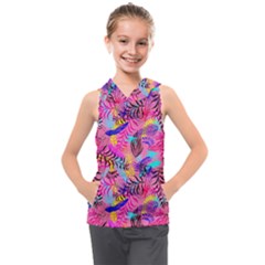 Flowers 50 Kids  Sleeveless Hoodie by ArtworkByPatrick