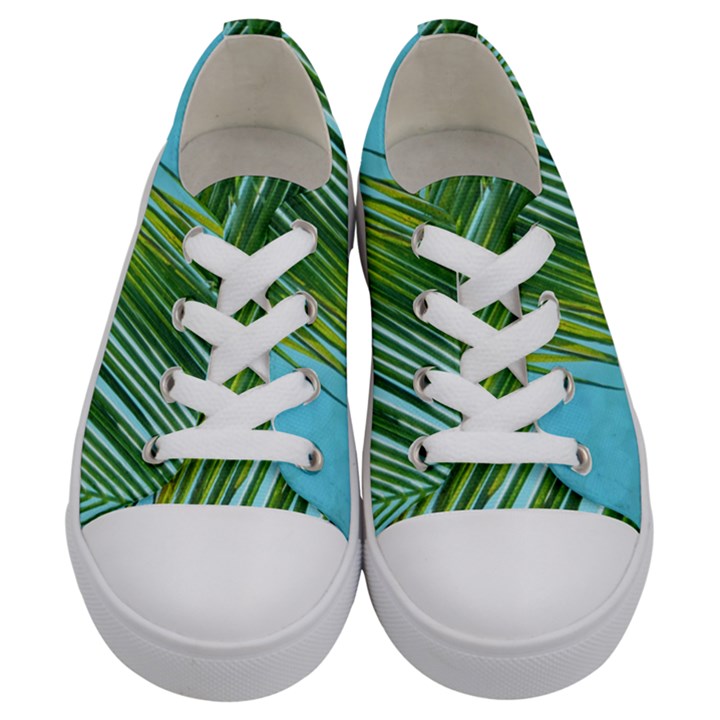 Tropical Palm Kids  Low Top Canvas Sneakers