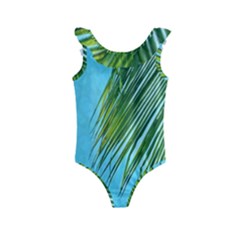 Tropical Palm Kids  Frill Swimsuit by TheLazyPineapple