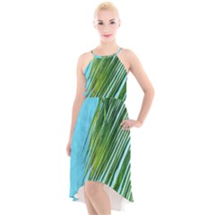 Tropical Palm High-low Halter Chiffon Dress  by TheLazyPineapple