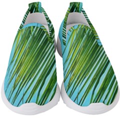 Tropical Palm Kids  Slip On Sneakers by TheLazyPineapple