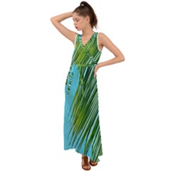 Tropical Palm V-neck Chiffon Maxi Dress by TheLazyPineapple