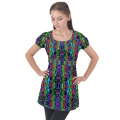 Abstract-r-8 Puff Sleeve Tunic Top by ArtworkByPatrick