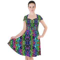 Abstract-r-8 Cap Sleeve Midi Dress by ArtworkByPatrick