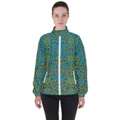 Sun In  The Soft Rainfall Nature Is Blooming Women s High Neck Windbreaker by pepitasart