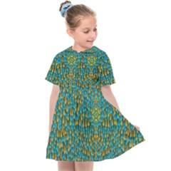 Sun In  The Soft Rainfall Nature Is Blooming Kids  Sailor Dress by pepitasart