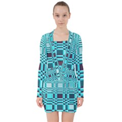 469823231 Glitch37 V-neck Bodycon Long Sleeve Dress by ScottFreeArt