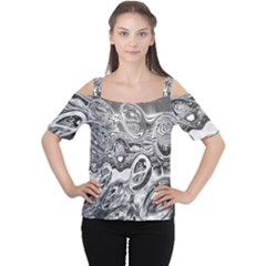 Pebbels In The Pond Cutout Shoulder Tee