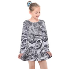 Pebbels In The Pond Kids  Long Sleeve Dress by ScottFreeArt