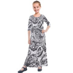 Pebbels In The Pond Kids  Quarter Sleeve Maxi Dress by ScottFreeArt