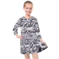 Pebbels In The Pond Kids  Quarter Sleeve Shirt Dress by ScottFreeArt