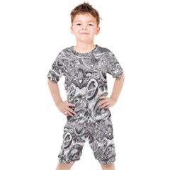 Pebbels In The Pond Kids  Tee And Shorts Set by ScottFreeArt