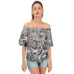 Pebbels In The Pond Off Shoulder Short Sleeve Top