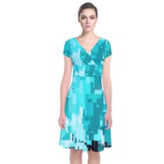 469823231 Glitch48 Short Sleeve Front Wrap Dress