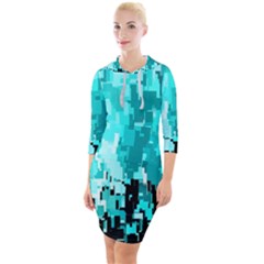 469823231 Glitch48 Quarter Sleeve Hood Bodycon Dress by ScottFreeArt