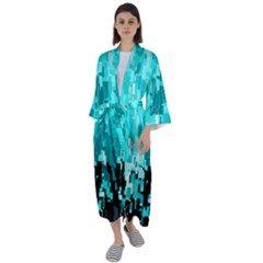 469823231 Glitch48 Maxi Satin Kimono