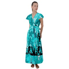 469823231 Glitch48 Flutter Sleeve Maxi Dress by ScottFreeArt