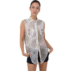 17 Square Triangle Oveerlaye Title X24 Image3a95253 Mirror Sleeveless Chiffon Button Shirt