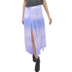 Shaman Blue Velour Split Maxi Skirt by Sbari