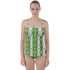 Cocoon Print Twist Front Tankini Set by ScottFreeArt