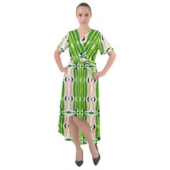 Cocoon Print Front Wrap High Low Dress by ScottFreeArt