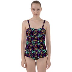 Abstract-r-9 Twist Front Tankini Set by ArtworkByPatrick