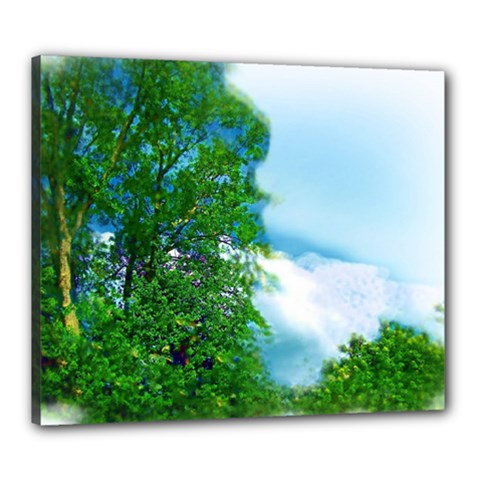 Airbrushed Sky Canvas 24  X 20  (stretched) by Fractalsandkaleidoscopes