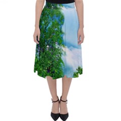 Airbrushed Sky Classic Midi Skirt by Fractalsandkaleidoscopes