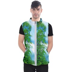 Airbrushed Sky Men s Puffer Vest by Fractalsandkaleidoscopes