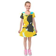 Africa As It Is 1 3 Kids  Short Sleeve Velvet Dress by bestdesignintheworld