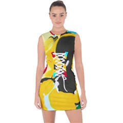 Africa As It Is 1 3 Lace Up Front Bodycon Dress