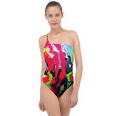 Faberge Chicken 1 3 Classic One Shoulder Swimsuit by bestdesignintheworld