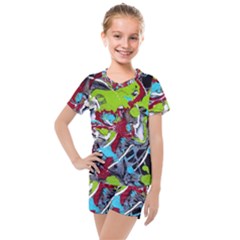 Pussy Butterfly 1 3 Kids  Mesh Tee And Shorts Set