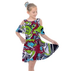 Pussy Butterfly 1 3 Kids  Shoulder Cutout Chiffon Dress