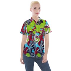 Pussy Butterfly 1 3 Women s Short Sleeve Pocket Shirt