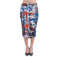 Slow Snow 1 1 Velvet Midi Pencil Skirt