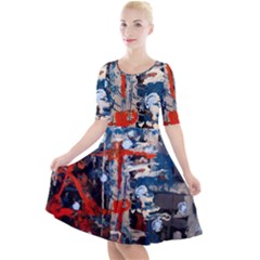 Slow Snow 1 1 Quarter Sleeve A-line Dress