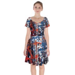 Slow Snow 1 1 Short Sleeve Bardot Dress