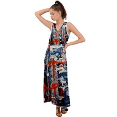 Slow Snow 1 1 V-neck Chiffon Maxi Dress