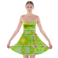 Tank Yellow  #scottfreeart N Green Purple Img 1589 Strapless Bra Top Dress by ScottFreeArt