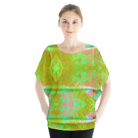 Tank Yellow  #scottfreeart N Green Purple Img 1589 Batwing Chiffon Blouse by ScottFreeArt