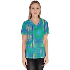 Tank Blue  #scottfreear T= N Green Purple Img 1589 Women s V-neck Scrub Top by ScottFreeArt