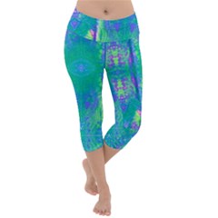 Tank Blue  #scottfreear T= N Green Purple Img 1589 Lightweight Velour Capri Yoga Leggings by ScottFreeArt