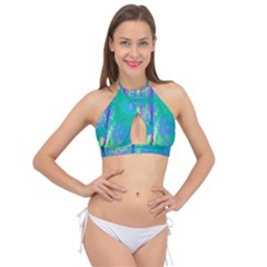 Tank Blue  #scottfreear T= N Green Purple Img 1589 Cross Front Halter Bikini Top by ScottFreeArt