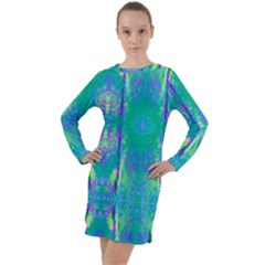 Tank Blue  #scottfreear T= N Green Purple Img 1589 Long Sleeve Hoodie Dress by ScottFreeArt