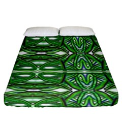 My Paint My Pallet Brocade Green Scarabs Fitted Sheet (california King Size) by ScottFreeArt